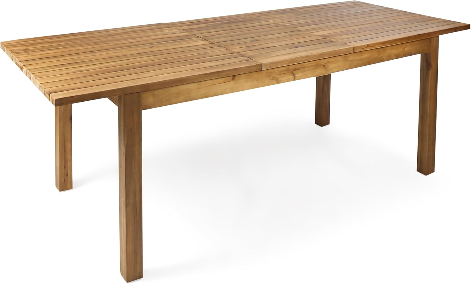 Extendable Acacia Wood Outdoor Dining Set for 6 🍽️ Expandable Patio Table & Chairs – Solid Wood Armchairs with Teak & Beige Cushions, Perfect for Backyard & Patio