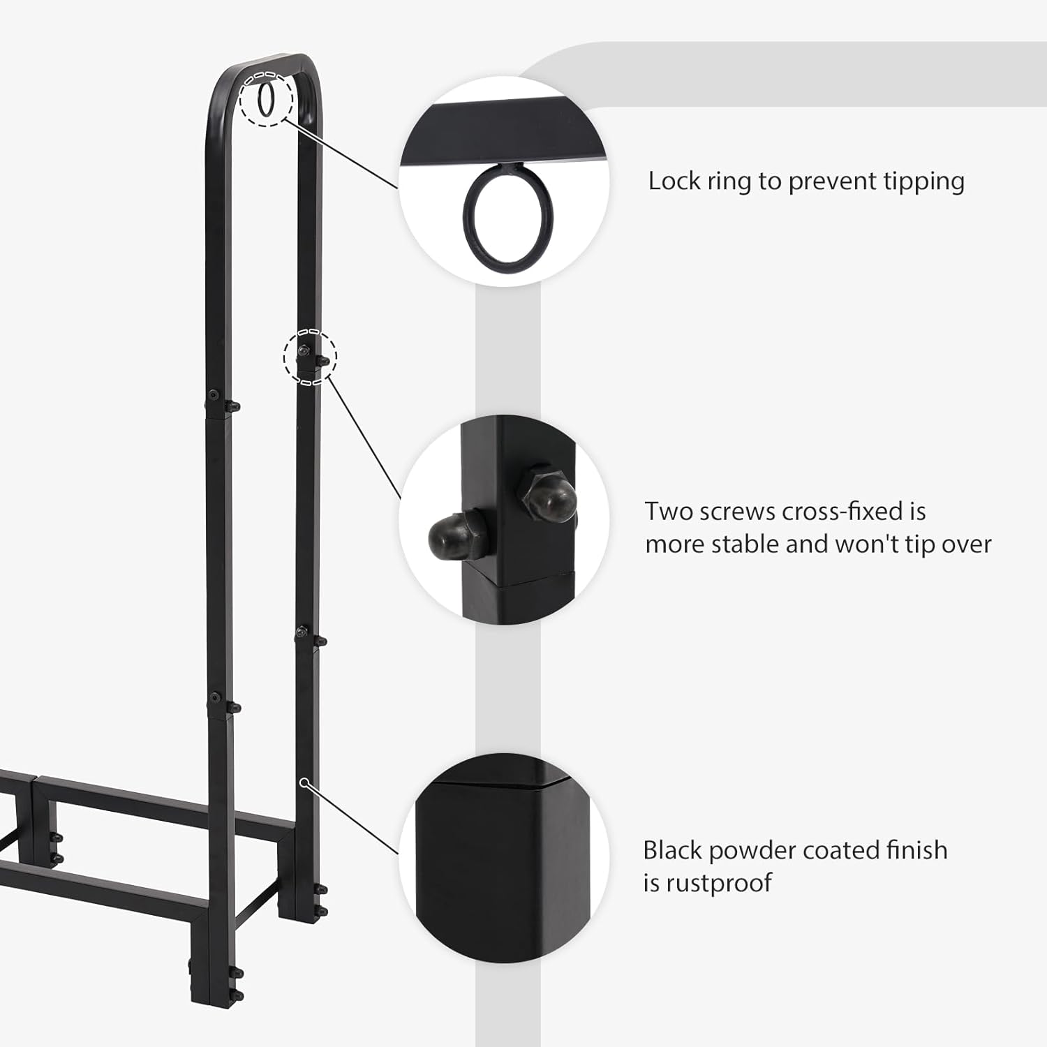 4FT Outdoor Firewood Rack 🌲 Heavy Duty Wood Holder with Waterproof Cover 🪵 Adjustable Log Storage Stand for Patio & Fireplace