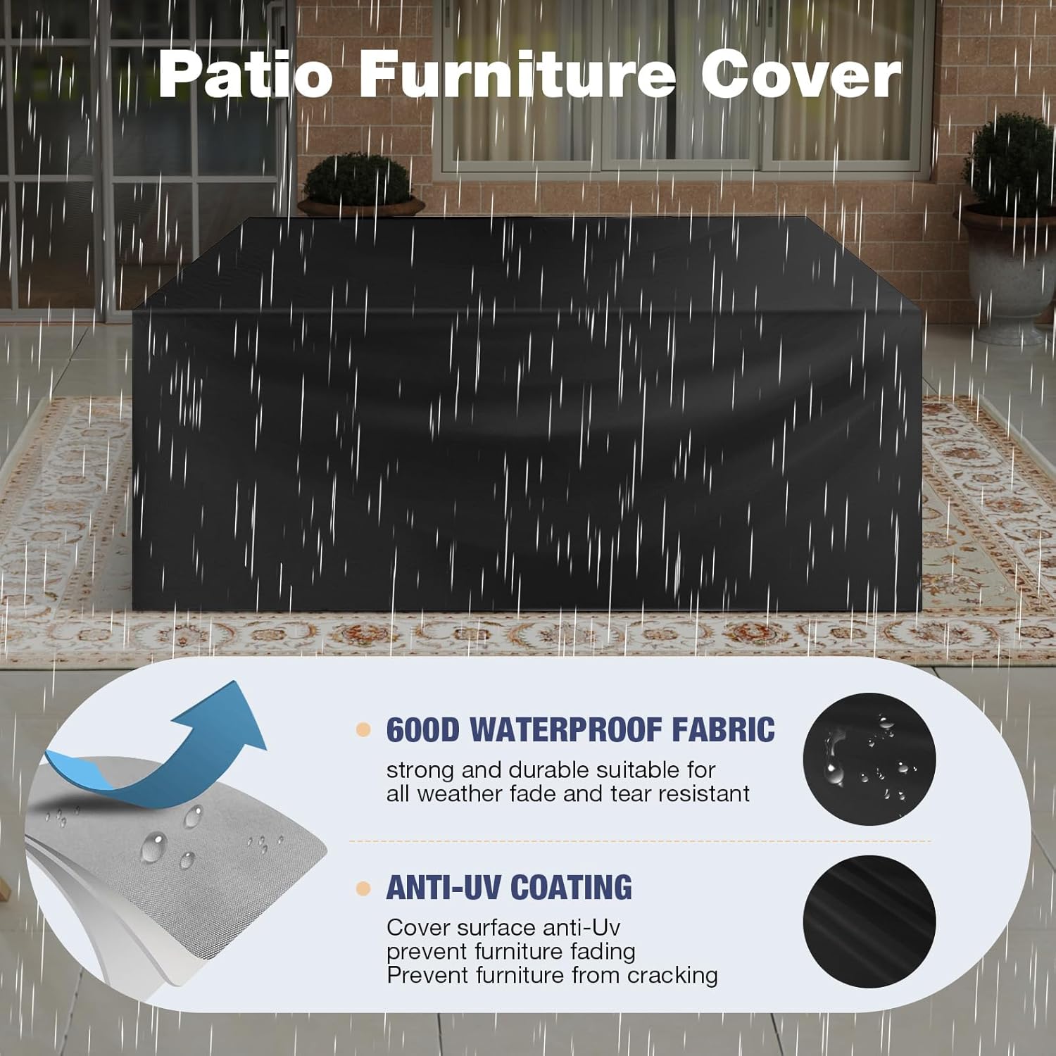 7-Seater Aluminum Patio Furniture Set 🌞 Oversized Outdoor Sectional with Thick Washable Cushions, Coffee Table & Waterproof Cover – Perfect for Porch, Balcony & Deck