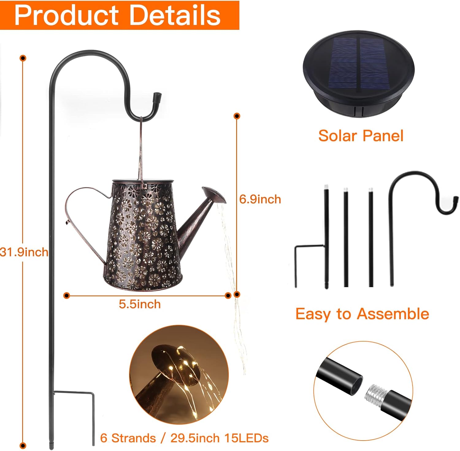 Solar Watering Can Lanterns – Outdoor Garden Lights 🌞 Waterproof Hanging Decor for Yard, Patio & Pathway ✨ Perfect Gift for Garden Lovers