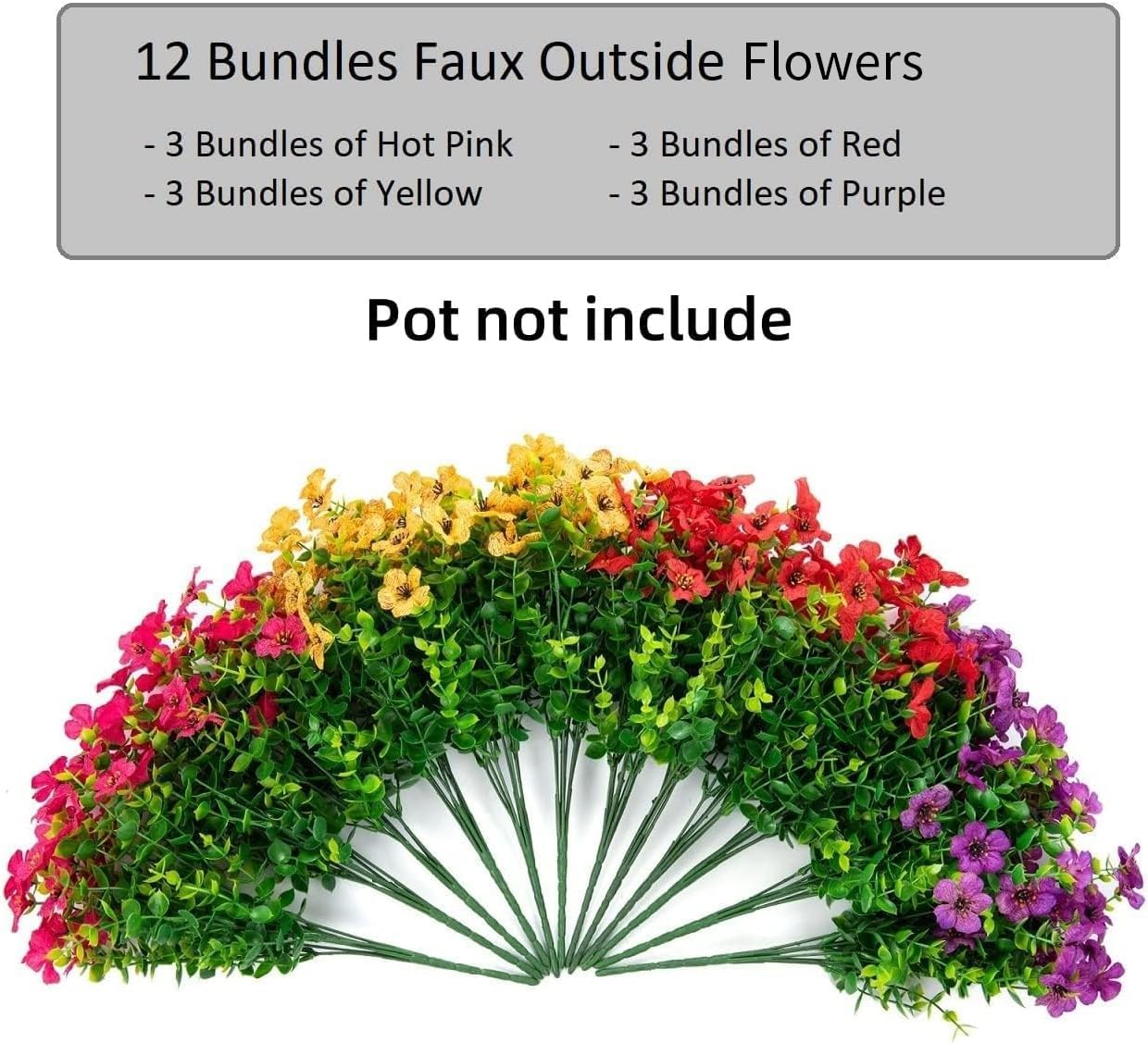 Artificial Flower Bouquet 12 Bundles – Lifelike Silk Floral Decoration for Home & Outdoor 🌸 Perfect for DIY, Weddings, & Table Centerpieces