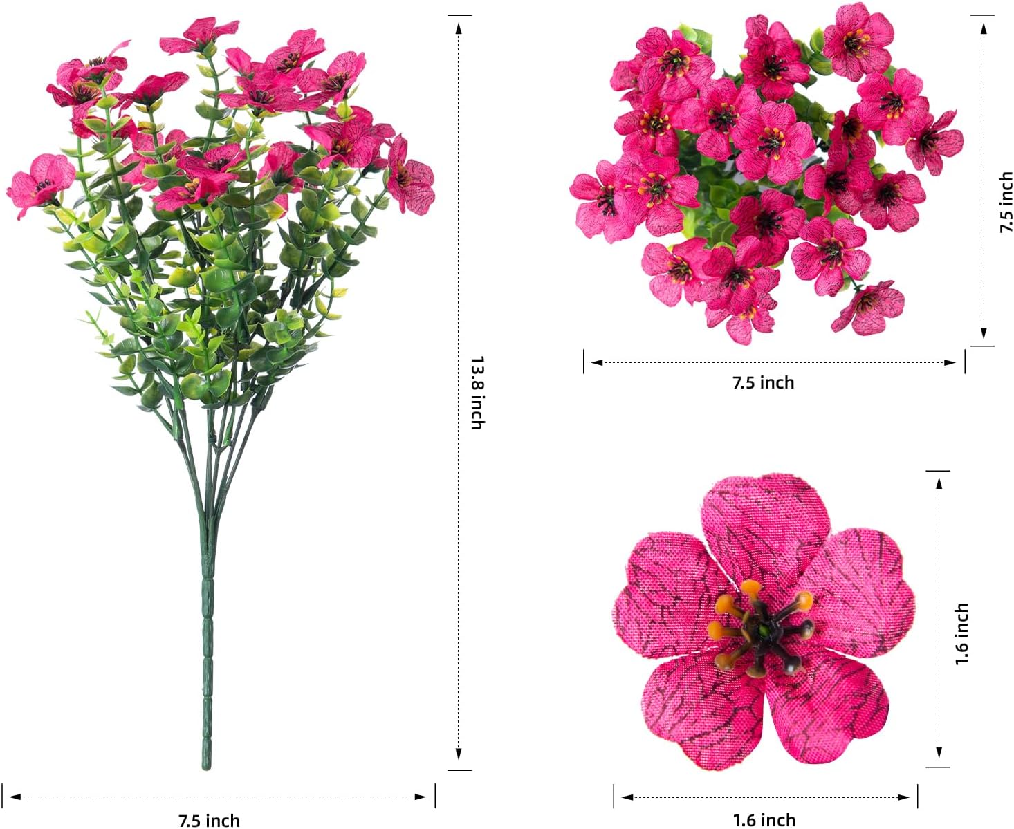 Artificial Flower Bouquet 12 Bundles – Lifelike Silk Floral Decoration for Home & Outdoor 🌸 Perfect for DIY, Weddings, & Table Centerpieces