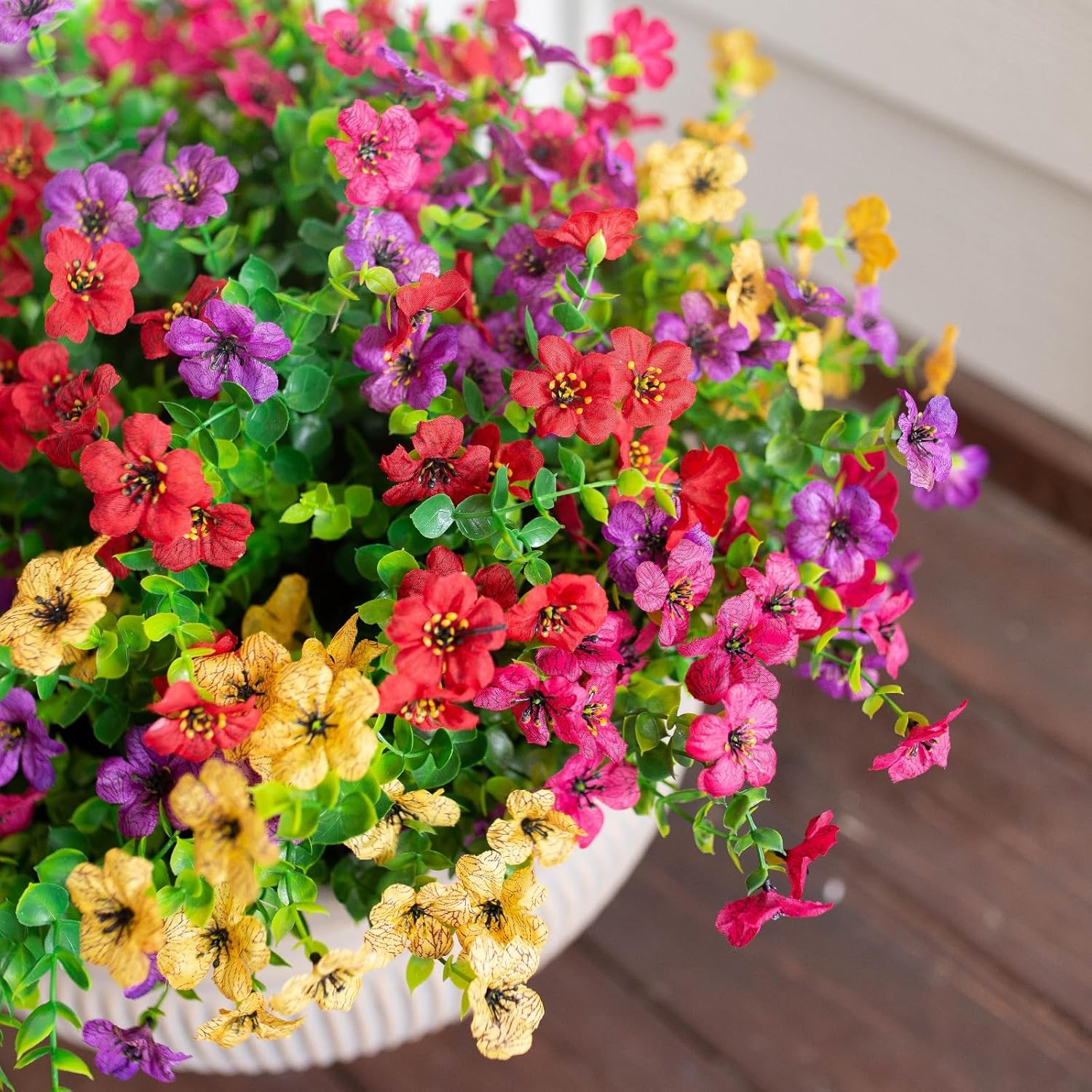 Artificial Flower Bouquet 12 Bundles – Lifelike Silk Floral Decoration for Home & Outdoor 🌸 Perfect for DIY, Weddings, & Table Centerpieces