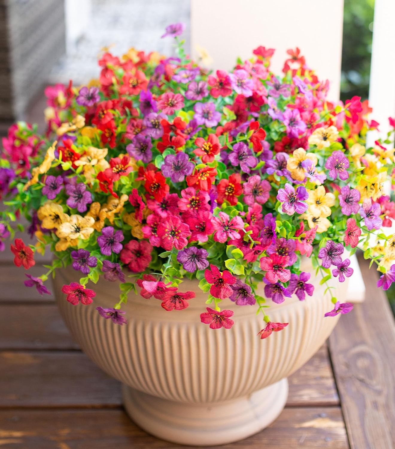 Artificial Flower Bouquet 12 Bundles – Lifelike Silk Floral Decoration for Home & Outdoor 🌸 Perfect for DIY, Weddings, & Table Centerpieces