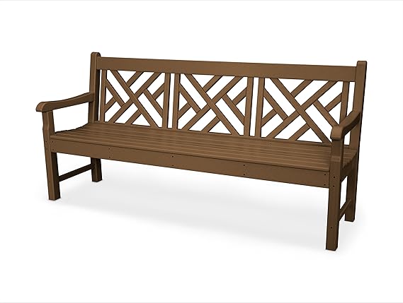 72" Chippendale Outdoor Garden Bench 🌿 Classic Teak Style, All-Weather HDPE Patio Seating – Perfect for Backyard, Porch & Deck