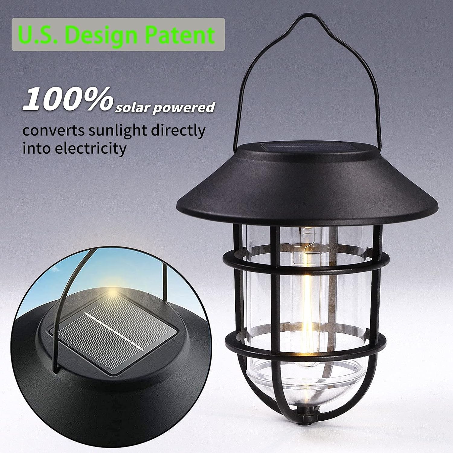 Solar Hanging Lanterns Outdoor – Waterproof Metal Wall Lights 🌞 2-Pack for Porch, Patio & Garden ✨ No Wiring Needed