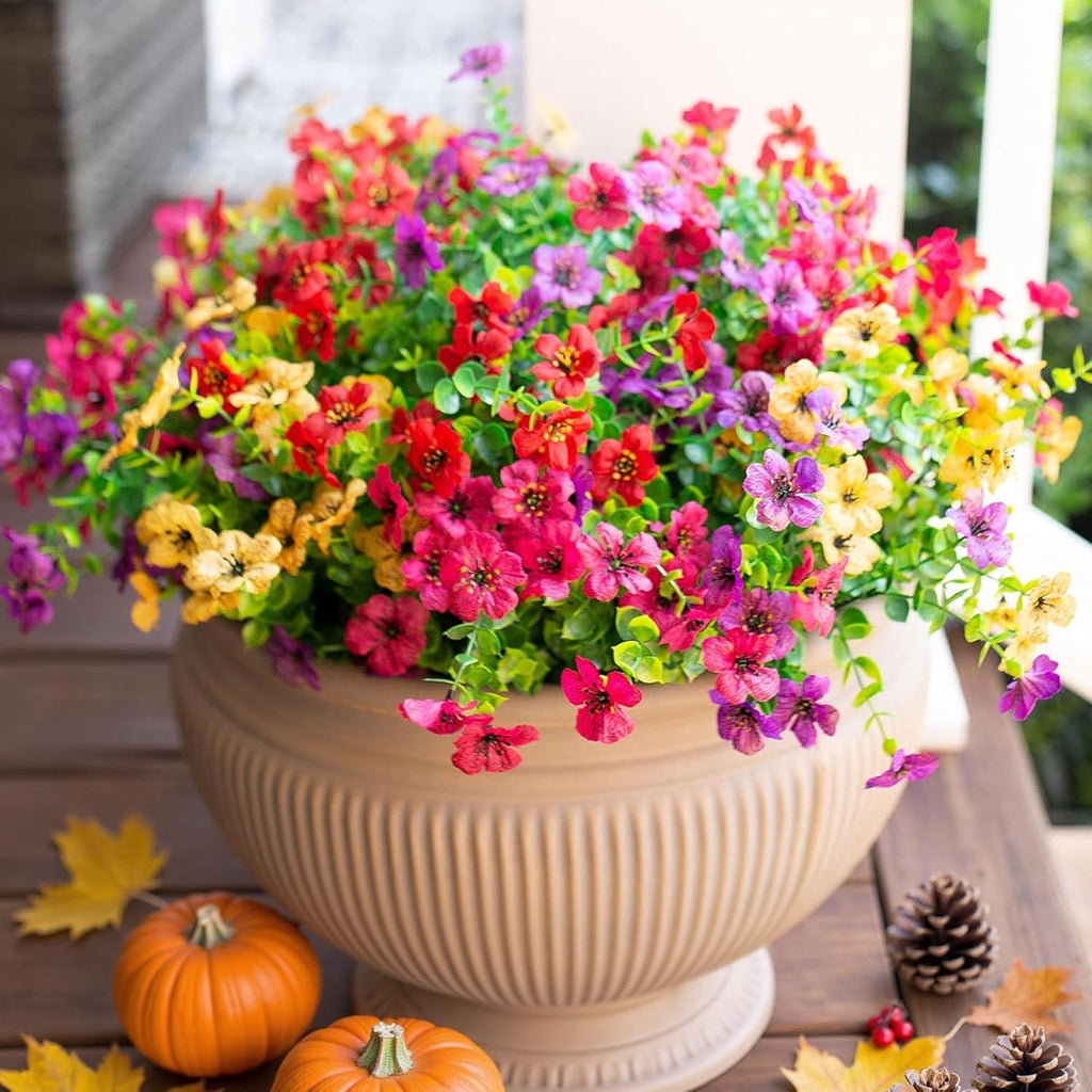 Artificial Flower Bouquet 12 Bundles – Lifelike Silk Floral Decoration for Home & Outdoor 🌸 Perfect for DIY, Weddings, & Table Centerpieces