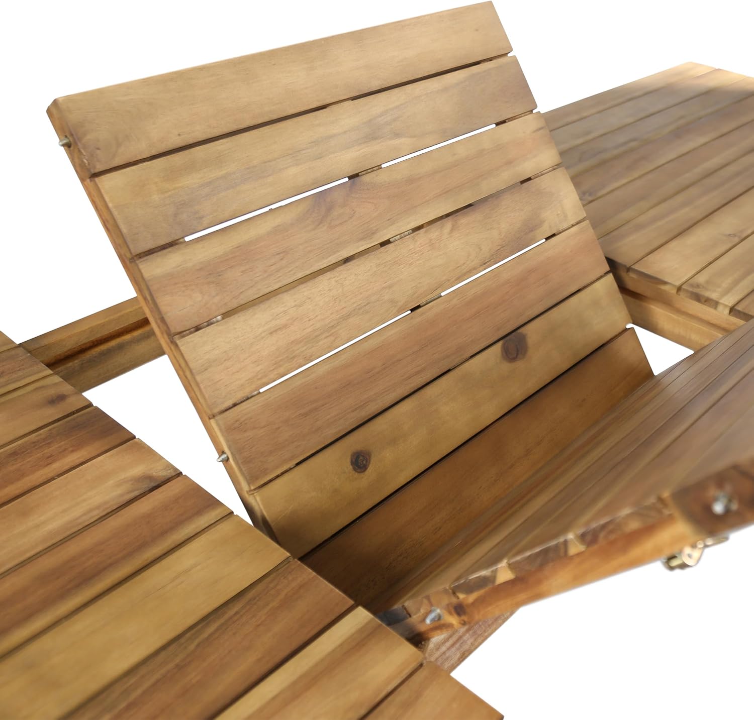 Extendable Acacia Wood Outdoor Dining Set for 6 🍽️ Expandable Patio Table & Chairs – Solid Wood Armchairs with Teak & Beige Cushions, Perfect for Backyard & Patio