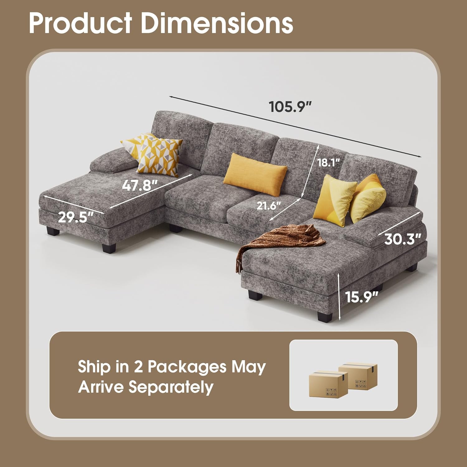 U-Shaped Sectional Sofa Couch – Modern Comfort for Living Room, Apartment & Home 🛋️ Cozy, Spacious & Stylish Seating