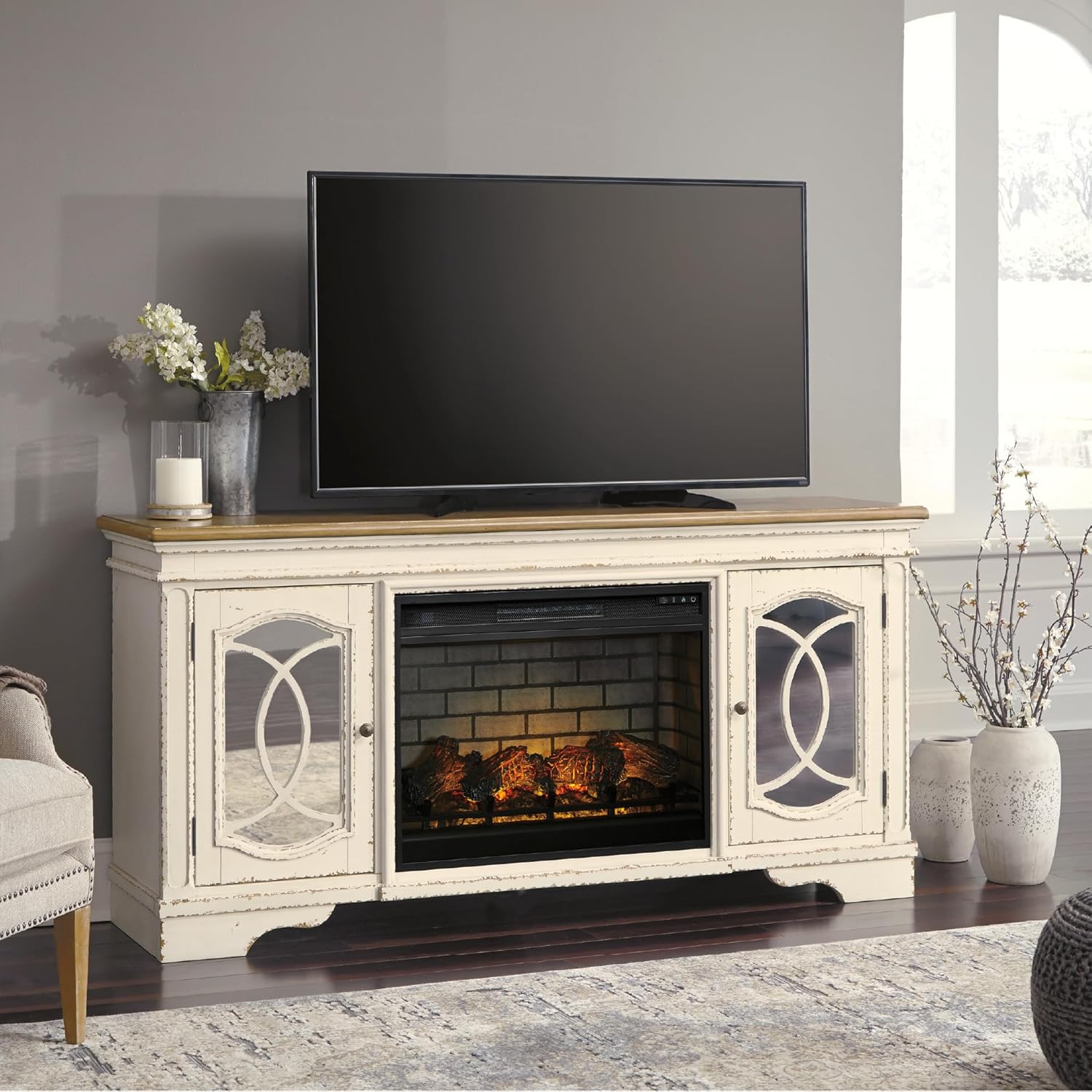 Electric Fireplace Heater with Remote 🔥 Stylish Modern Home Heater & Cozy Ambiance – Adjustable Flame & Heat Settings, Perfect for Living Room, Bedroom, or Office