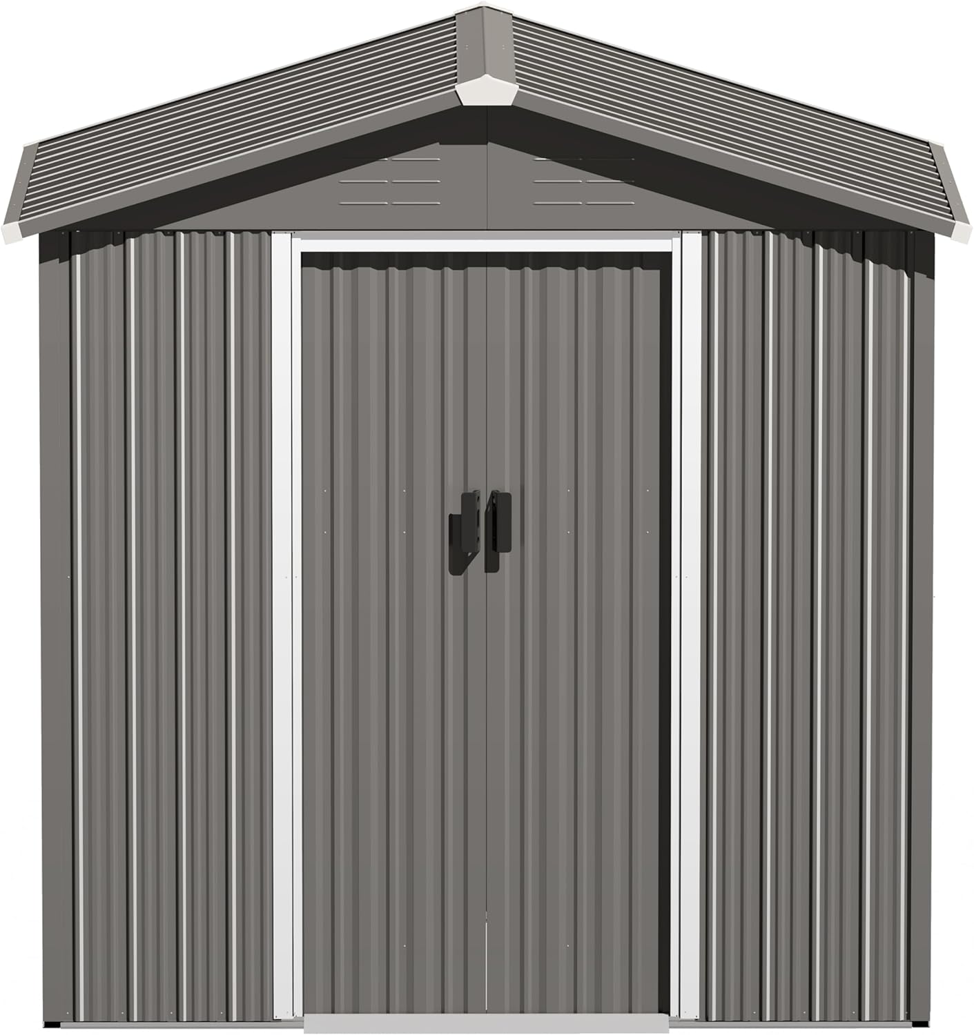 6 x 4 FT Outdoor Storage Shed – Rust-Resistant Metal Garden Shed with Sliding Doors & Sloping Roof 🏡 Perfect for Patio, Lawn & Backyard Tools
