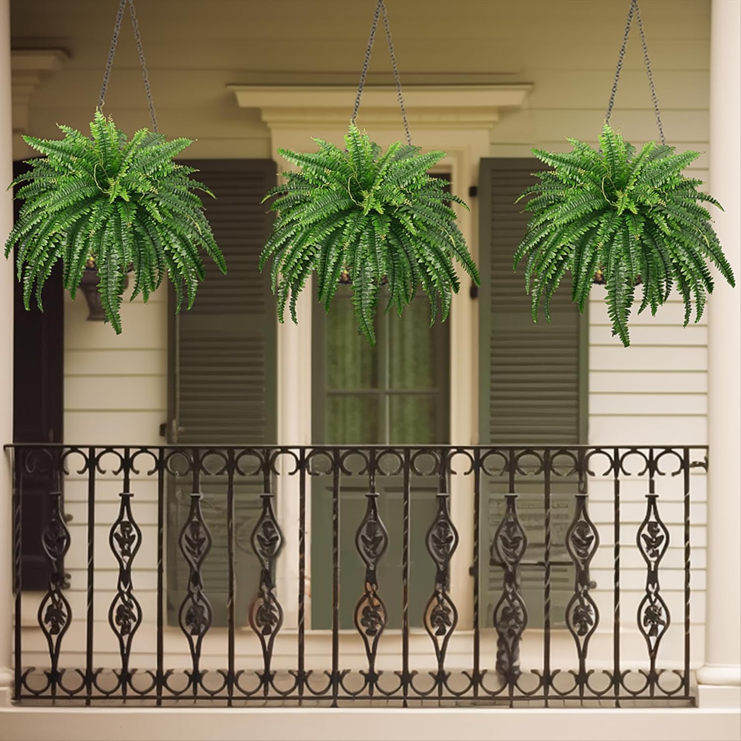 Realistic Artificial Ferns – 45" Lifelike Bush Plants 🌿 2-Pack for Indoor & Outdoor Decor 🏡 Perfect for Home, Garden & Porch