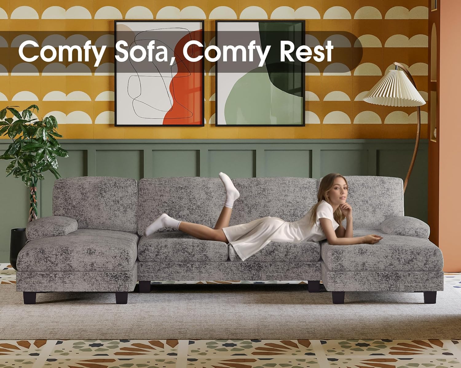 U-Shaped Sectional Sofa Couch – Modern Comfort for Living Room, Apartment & Home 🛋️ Cozy, Spacious & Stylish Seating