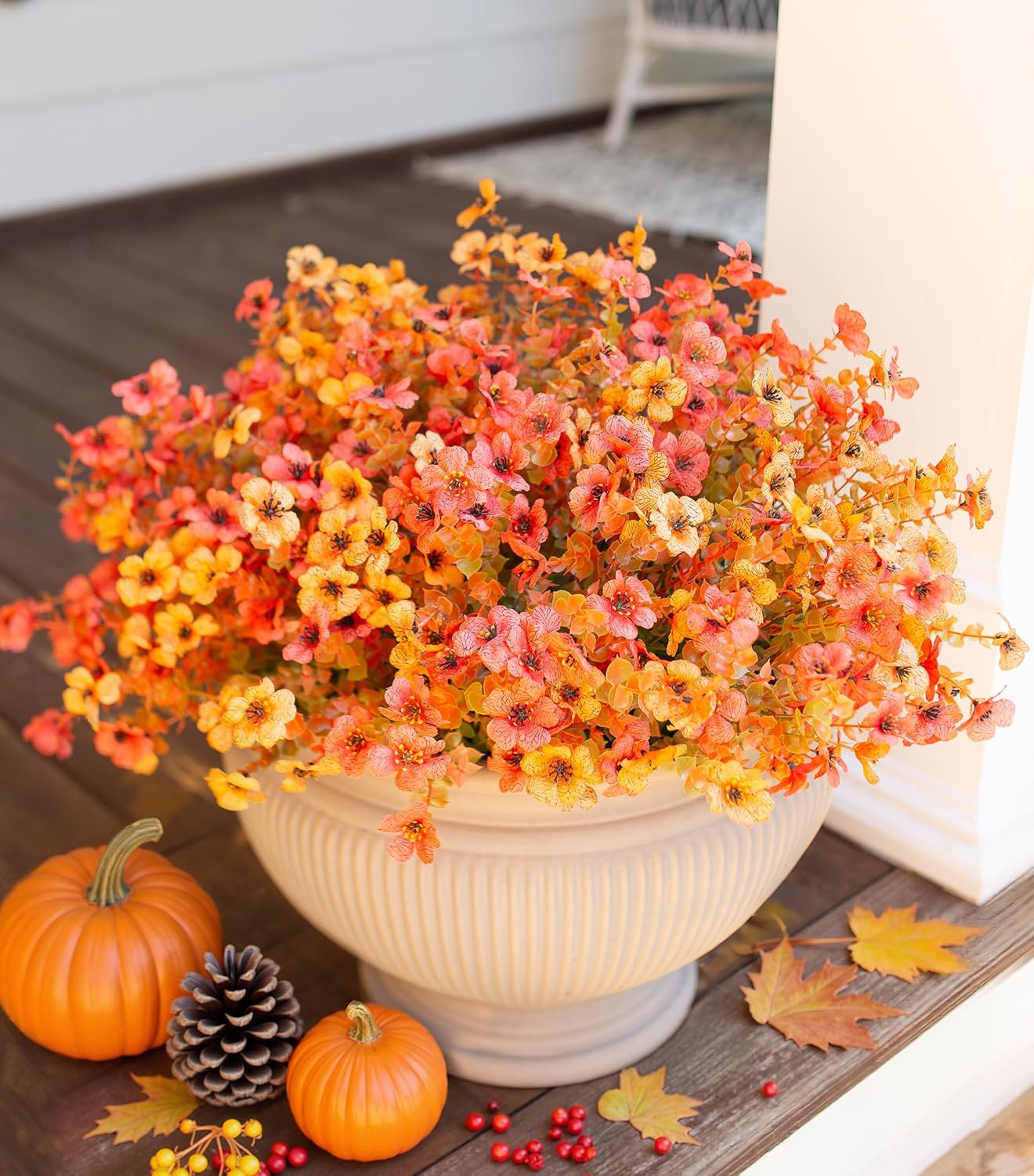 Artificial Flower Bouquet 12 Bundles – Lifelike Silk Floral Decoration for Home & Outdoor 🌸 Perfect for DIY, Weddings, & Table Centerpieces